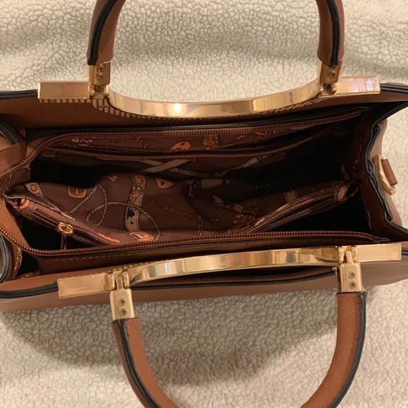 Tan Top Handle Purse - Picture 3 of 3
